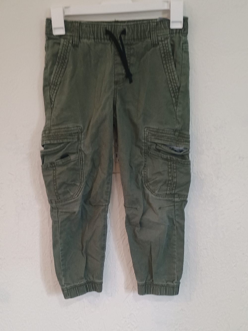 Wrangler Olive Utility Pants with Red Logo Tab